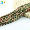 L-0109 Fashion Factory price Unakite Natural Gemstone Smooth Beads for Jewelry Design